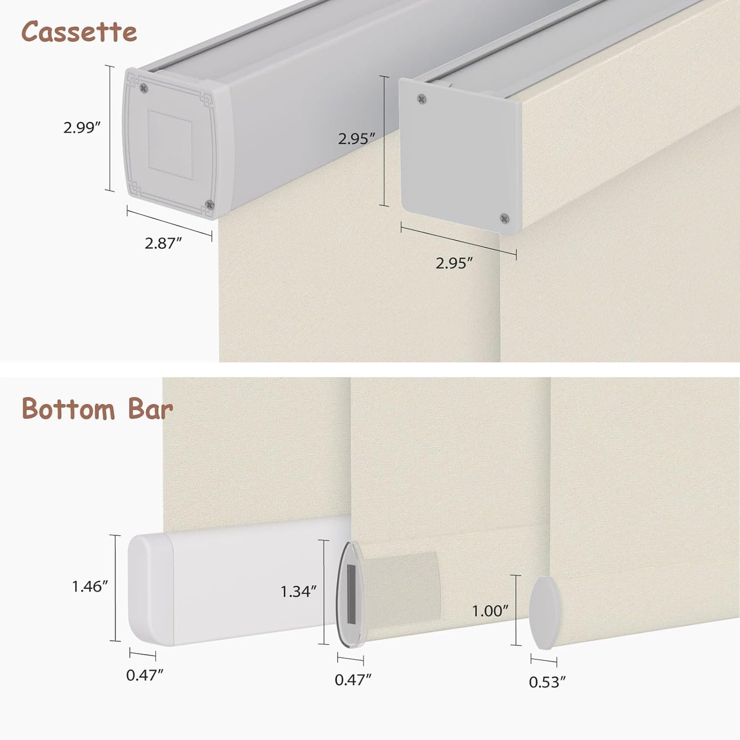 Motorized Roller Blinds with Remote, 100% Blackout Automatic Roller Shades for Bedroom, Bathroom, and Living Room, Customized Size, Warm Beige