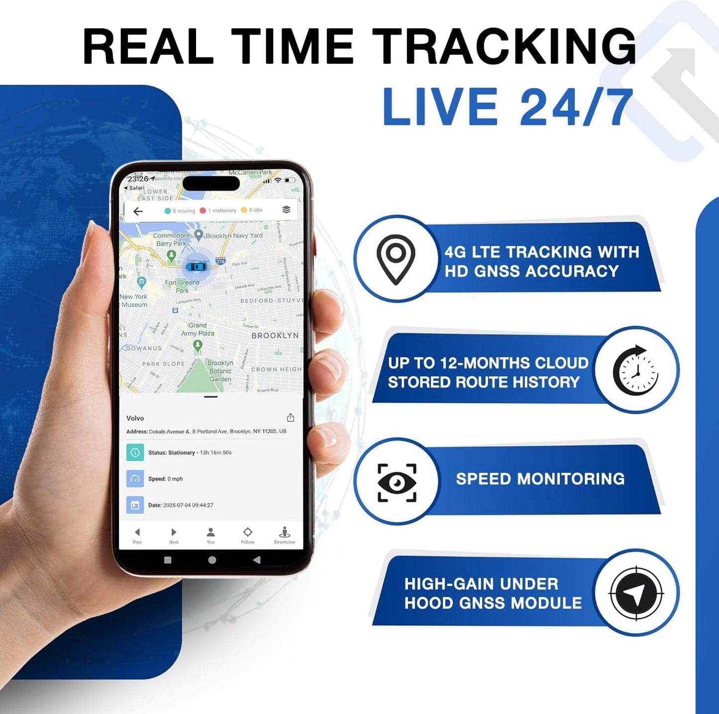 REWIRE SECURITY Geo Track Mini 4G GPS Tracker for Vehicles – Real-Time Vehicle Tracking Device for Car, Van, Motorhome | Easy Battery Install | Live App Tracking | 4G Fleet Tracking