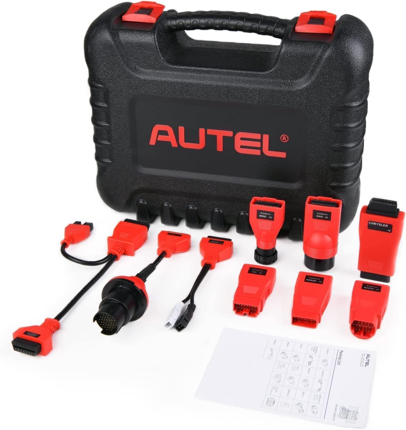 Autel MaxiSys MSOBD2KIT Non-OBDII Adapter Kit, 9PCS OBD Diagnostics Connectors w/Rugged Blow-Molded Carrying Case, Support All Autel Scanners MSUltra MS919 MS909 Elite II MS906 Pro MK808S MX900 MK900