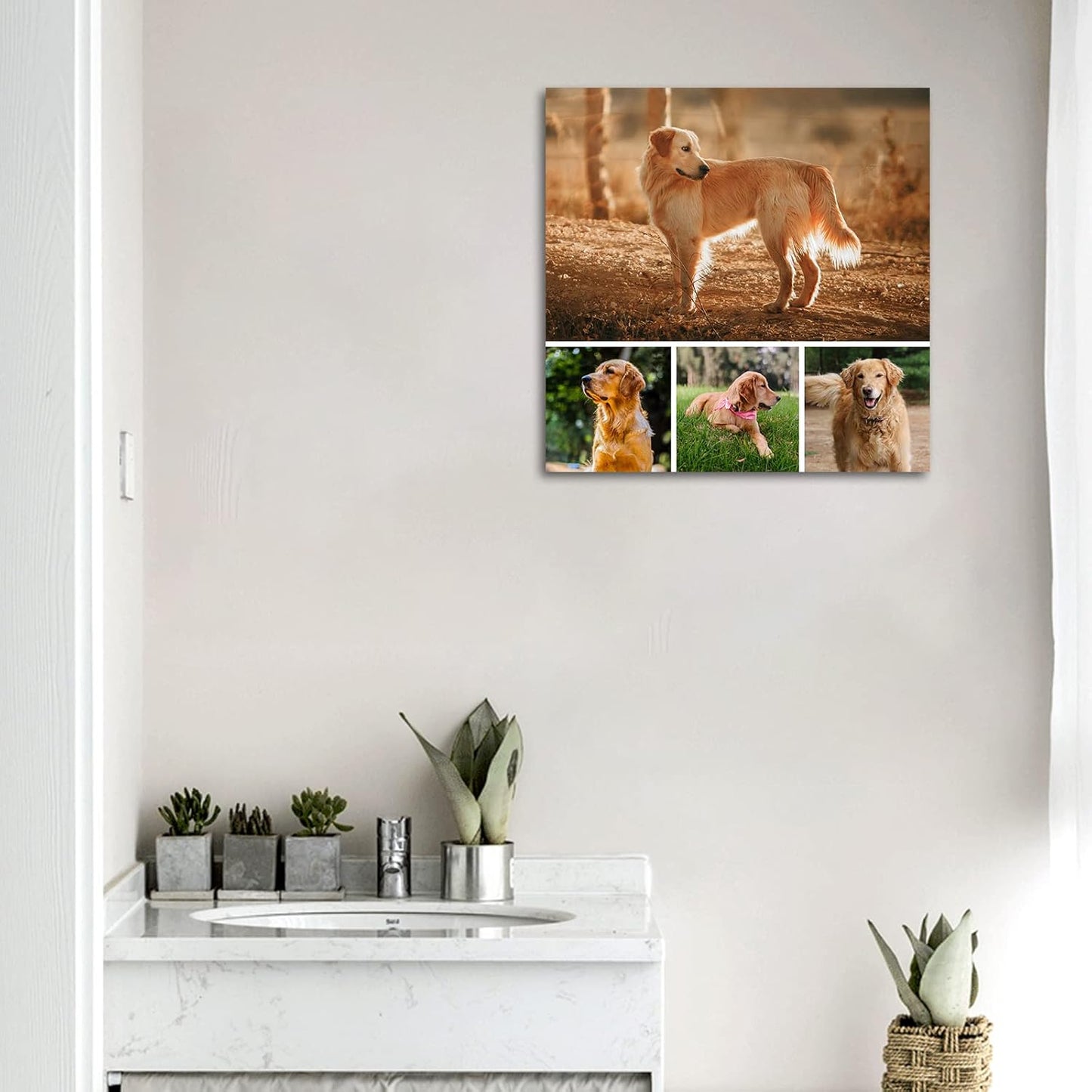 LZIMU Collage Canvas Prints with Your Photos Personalized Multi Pictures for Wall Custom Family Wedding Baby Pet Dog Photo to Canvas Customized Gifts Home Wall Decor (Collage Photo-9, No frame)