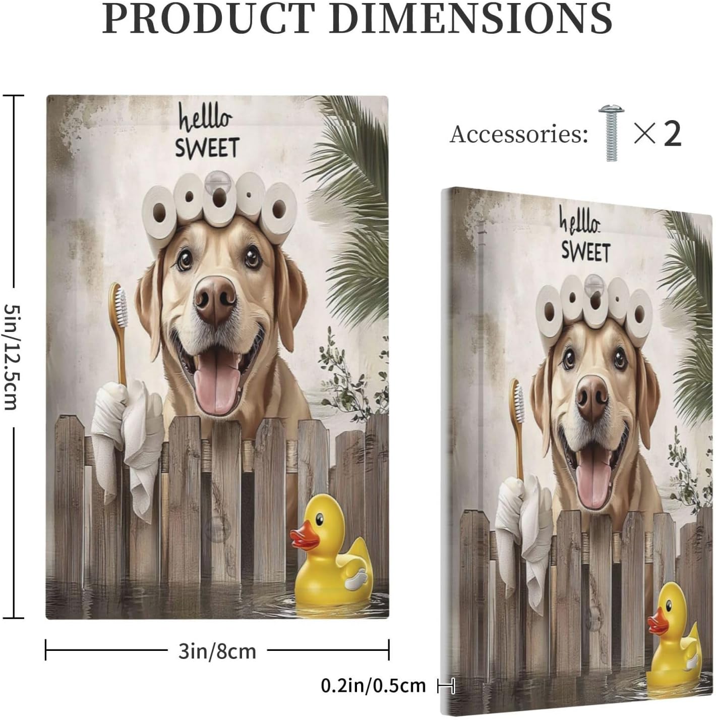 Funny Dog Rustic Farmhouse Wooden Fence Labrador Light Switch Cover Plate 1 Gang No Device Blank Electrical Wall Plates Faceplate Decorative Switch Plate For Kids Room Bathroom Decor