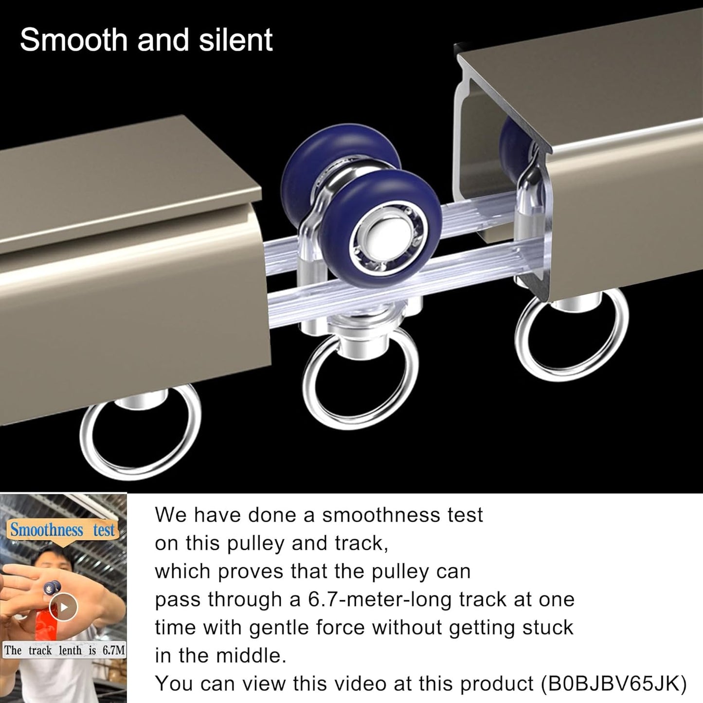 Ceiling Mounted Curtain Track for Drapes and Room Dividers - Sliding Curtain Rail for Living Room (Champagne, 2m)