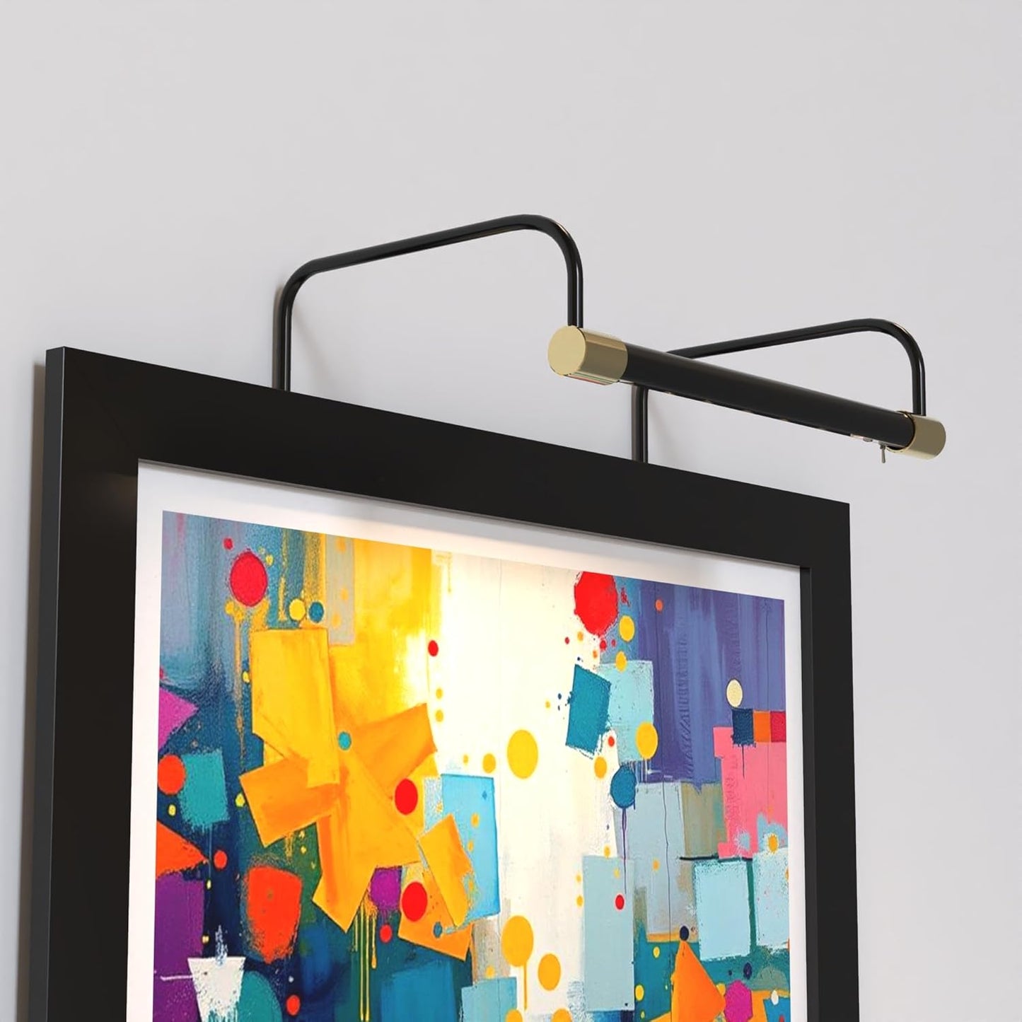 Cocoweb 12 Inch Tru-Slim Black and Brass Picture Light - LED, 2700K, Adjustable Arm, Plug-in, Toggle Switch, Sleek and Compact Design