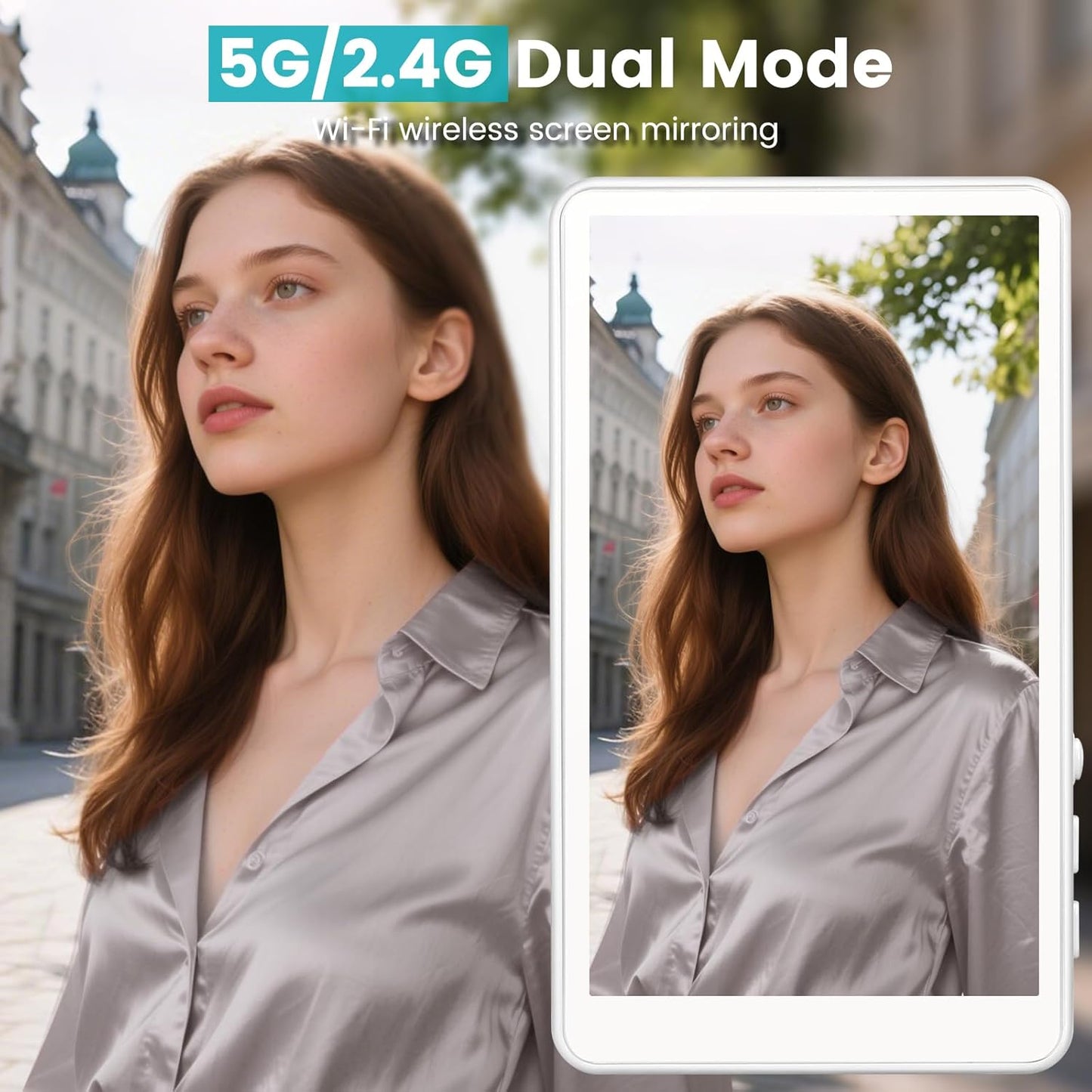 Magnetic Phone Vlog Selfie Monitor Screen,1080P Wireless Recording,Back Camera Selfie Monitor with Bluetooth Remote Control,for Selfie Vlog Live Broadcast,Compatible with iPhone and Android System