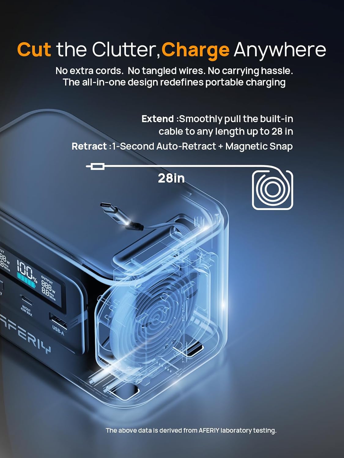AFERIY 31000mAh Power Bank Station,100W PD3.0 Laptop Portable Charger, 145W Total Fast Charging,LiFePO4 Battery Pack 3000+ Cycles for MacBook Pro/Air/ipad/iPhone 17/16/Samsung S24/Dell/HP and More
