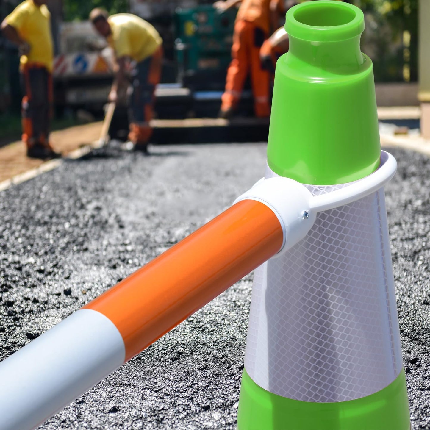 6 Pack 36" Large-Sized PVC Traffic Cones with Heavy-Duty Black Base, Garage Parking Lot Cones Structurally Stable Weatherproof Road Construction Safety Cones (6, Green, 36" Extra Large)