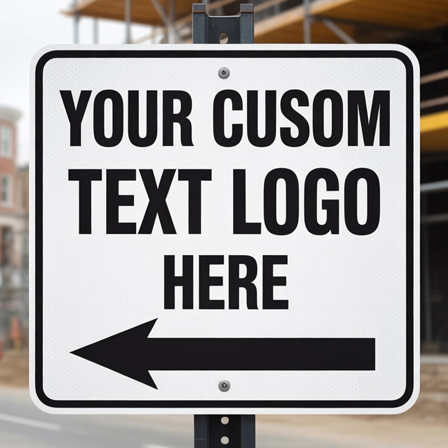 Custom Metal Left or Right Arrow Sign – 14x14 Inches Rust Free .040 Aluminum, Fade Resistant, Personalized Outdoor Sign for Business Workplace Office Home