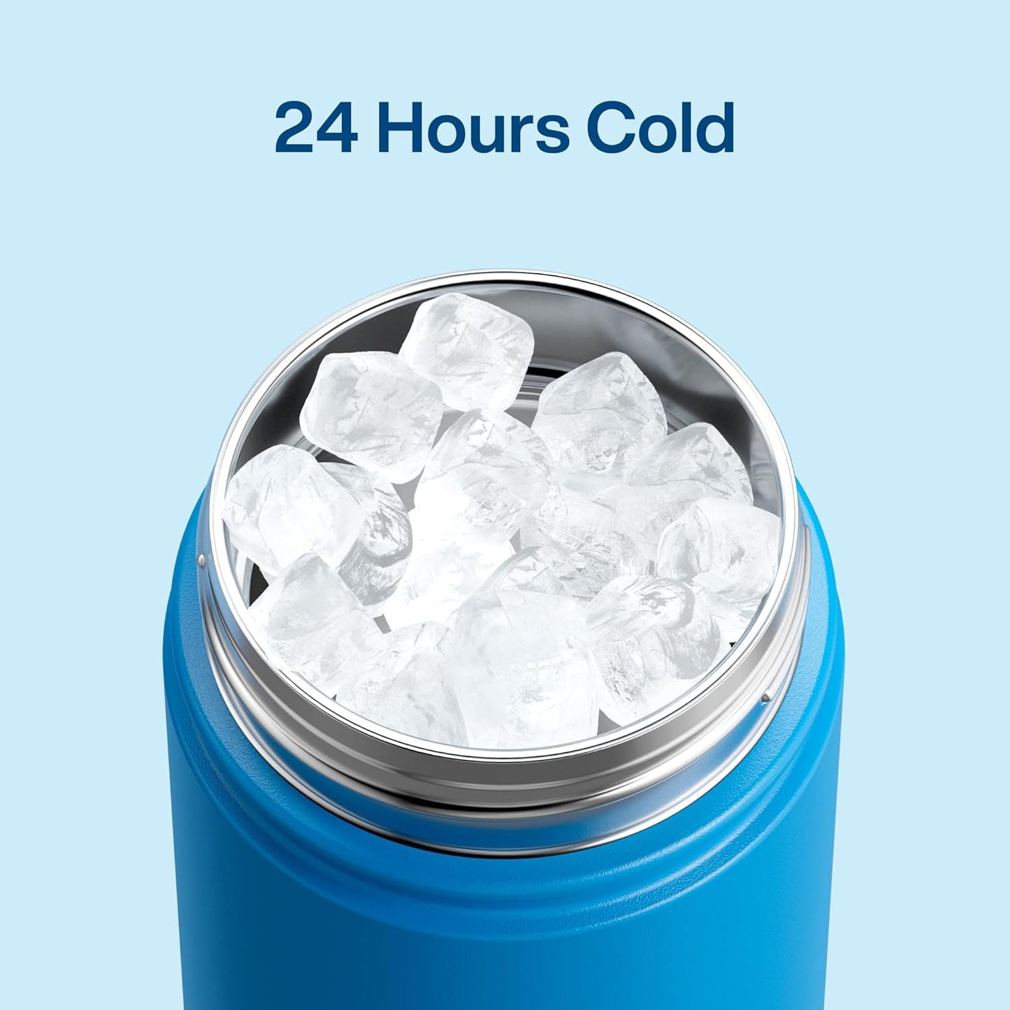 ENCOOL Insulated Water Bottle with Straw Stainless Steel Water Bottle, Leak-Proof, BPA-Free, Double Wall Vacuum Keeps Cold for 24 Hours for Sports, Travel, School (18 oz, Celtic Blue)
