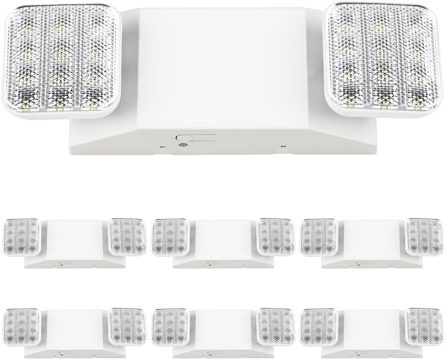 Sunco 6 Pack LED Emergency Lights for Business, Commercial Lighting, Power Outages, Offices, with Backup Battery (90 Minutes), Wall Mount, Hard Wired, 120-277V, Fire Resistant (94V-0) UL