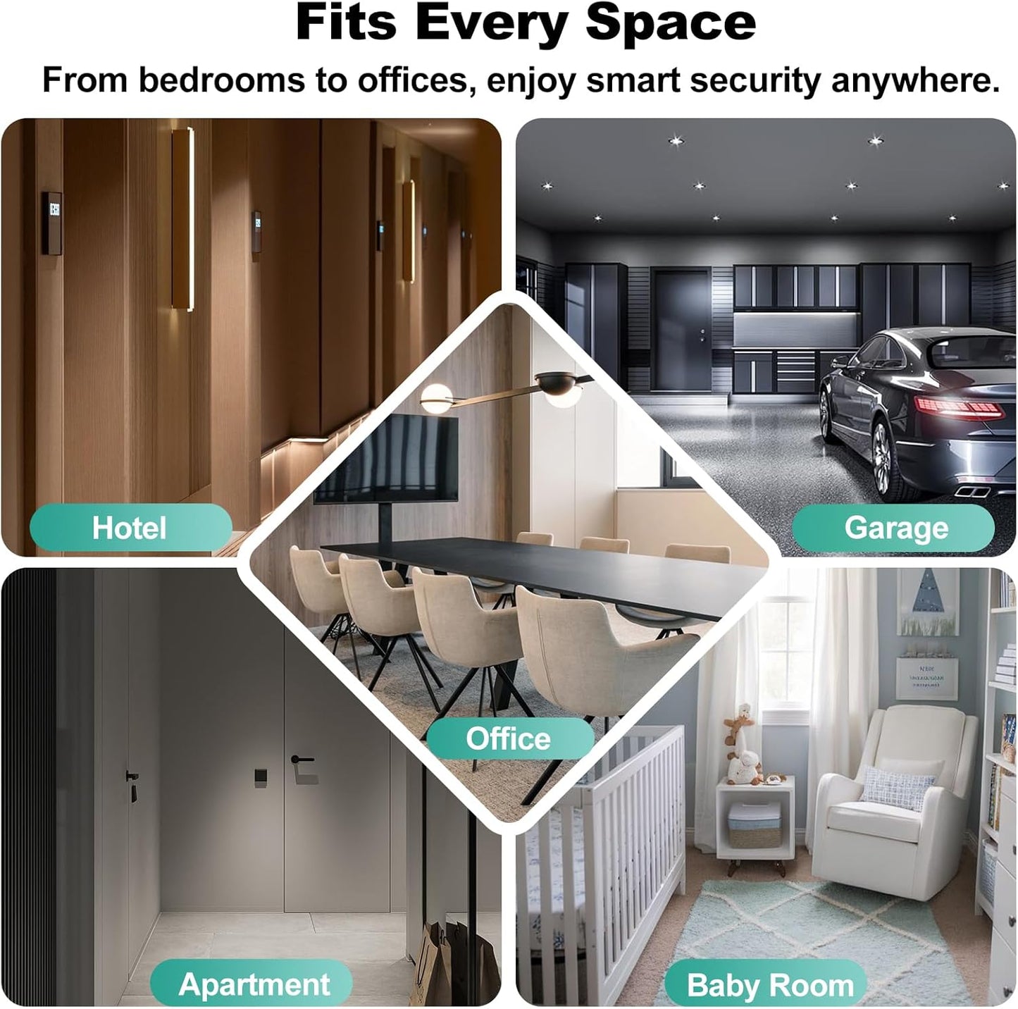 Fingerprint Door Lock, Smart Door Knob, Keyless Entry Door Lock with App Control, Thumbprint Door Knob with Extra Power Bank, Suitable for Home, Bedroom, Apartments, Office - Sliver