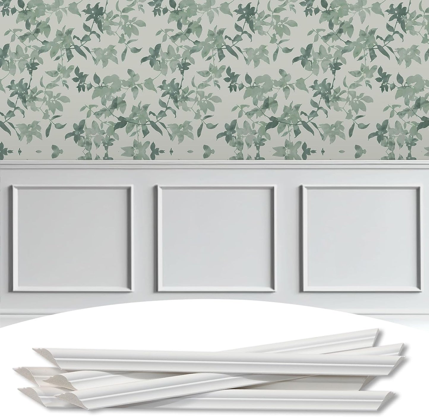 3-Frame 16" x 16" Premade Accent Wall Molding Kit, Ready-to-Assemble Wainscoting Panels, Pre-Cut Chair Rail Moulding Trim Picture Frame for Home Décor