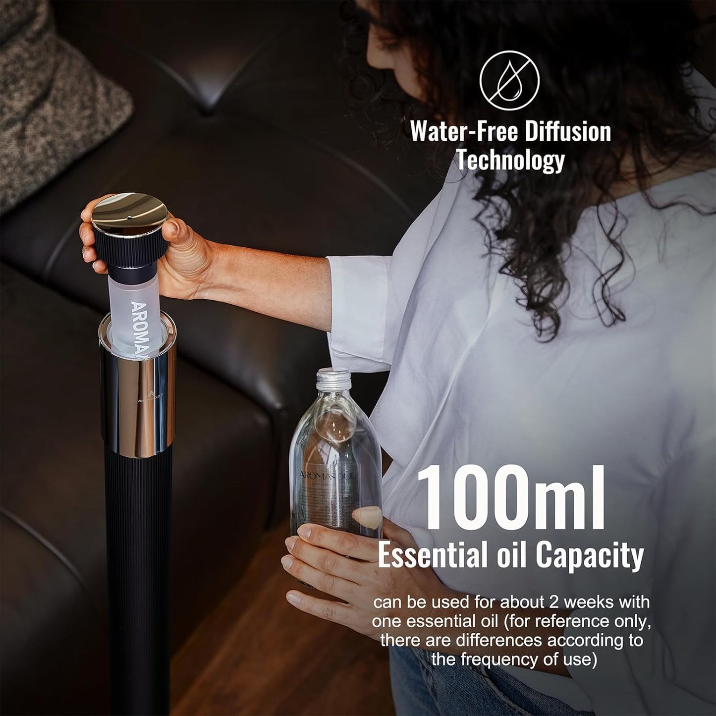 40-inch Large Waterless Essential Oil Diffuser, Luxury Hotel Scent Diffuser, Included 120ml Fragrance Oils, App Control,Scent Machine for Home,2000Sq.Ft Coverage, for Home, Office,Hotel,Spa,Deep Blue