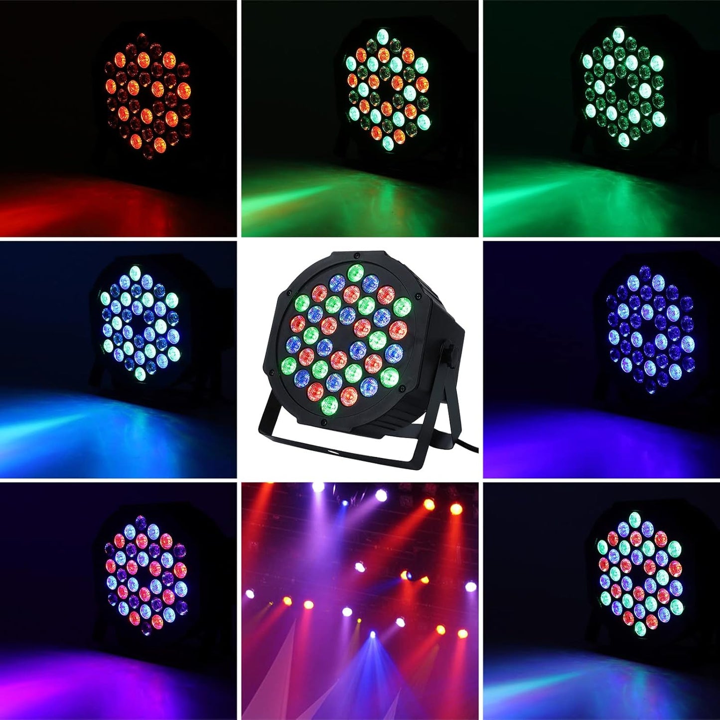 Dj Lights, 8 Pack 36 LED Par Lights Stage Lights with Sound Activated Remote Control & DMX Control, Stage Lighting Uplights for Wedding Club Music Show Christmas Holiday Party Lighting