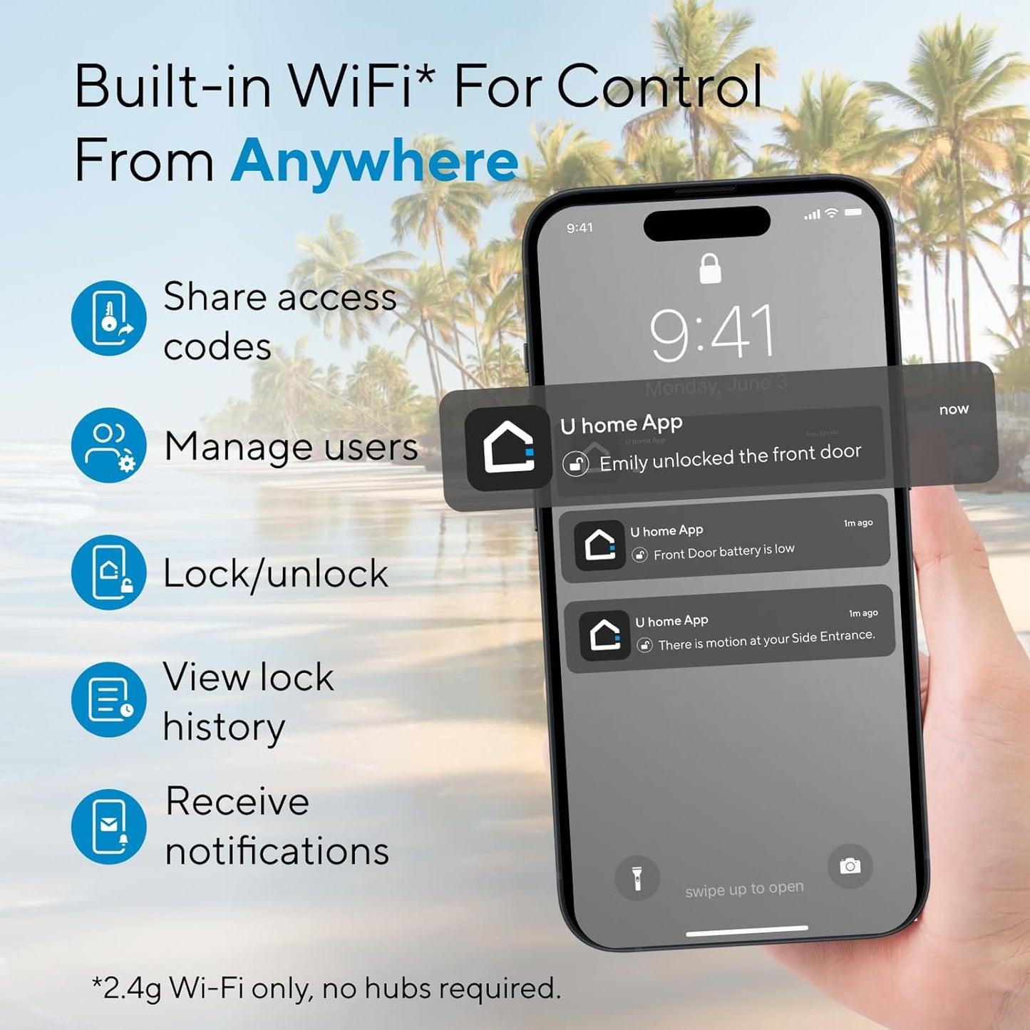 ULTRALOQ Bolt NFC, World's First Smart Lock with Apple Home Key and Android NFC Tap to Unlock, Built in Wi-Fi Deadbolt, Remote Control, Works with HomeKit, Alexa, Google, 1 Year Battery, BHMA Cert.