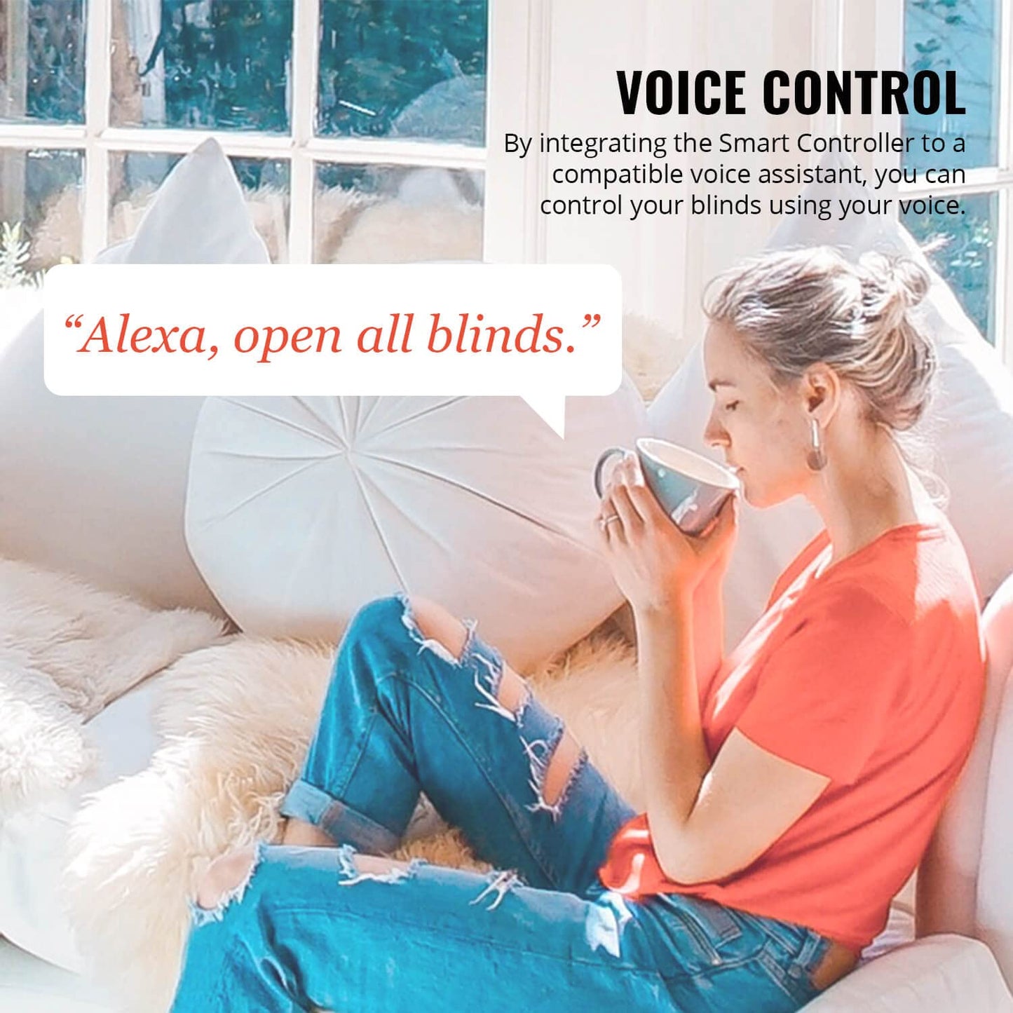 Go Smart Bridge Home Automation Hub for Motorized Blinds Compatible with Alexa, Google Home, IFTTT, Control4, Siri; Remote, App & Voice Control