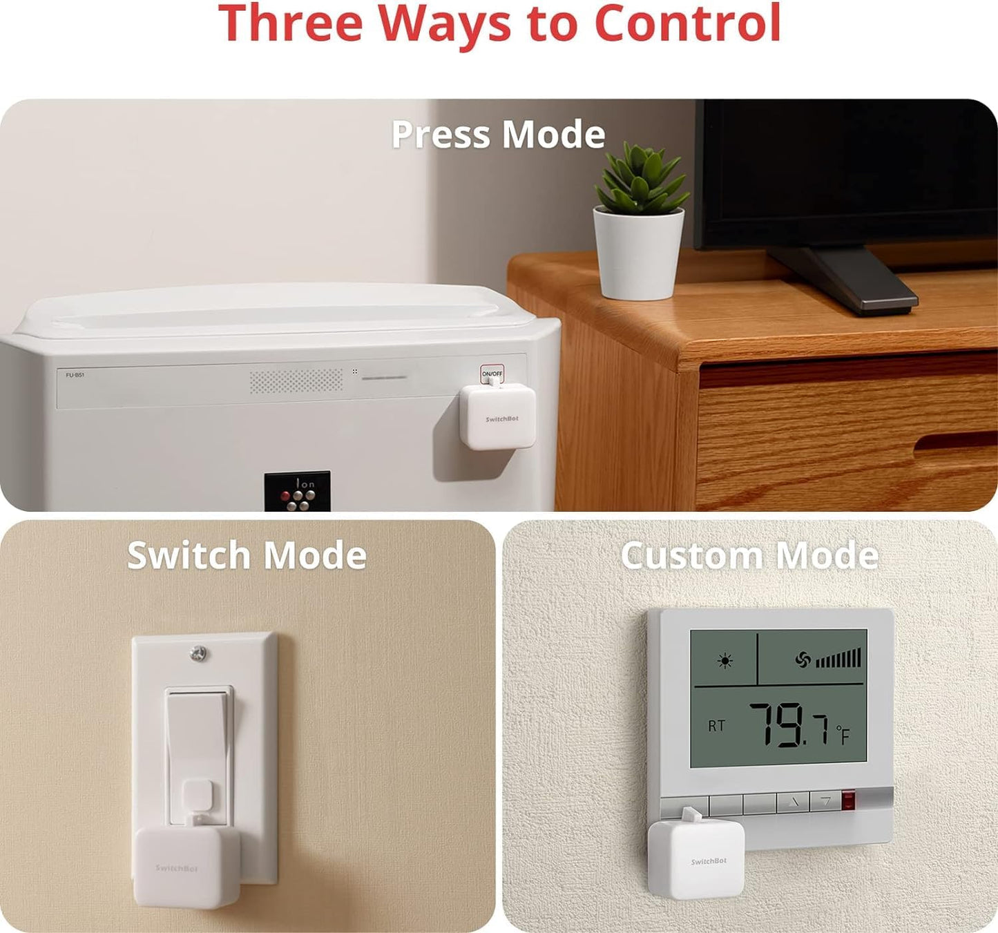 SwitchBot Smart Switch Button Pusher (White)-Bluetooth Fingerbot for Rocker Switch/One-Way Button, Automatic Light Switch, Timer and APP Control, Works with Alexa & WiFi When Paired with SwitchBot Hub