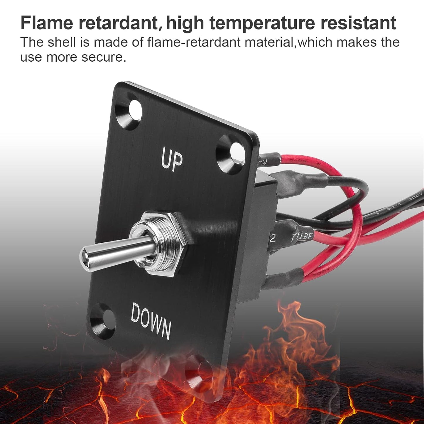 Button Switch Rocker Switch Toggle Switch Self Reset Six Pin Three Position UP/Down Prewired Power Transfer Switch with Mounting Plate,Waterproof Cap.