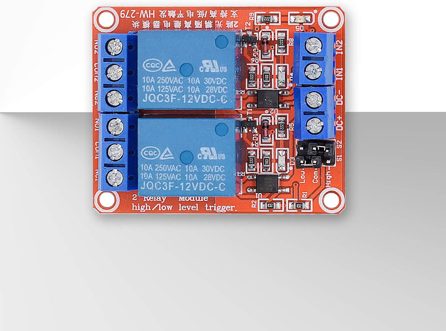 [2-Pack] DC 12V Relay Module 2-Channel Relay Switch with Optocoupler Isolation High/Low Level Trigger
