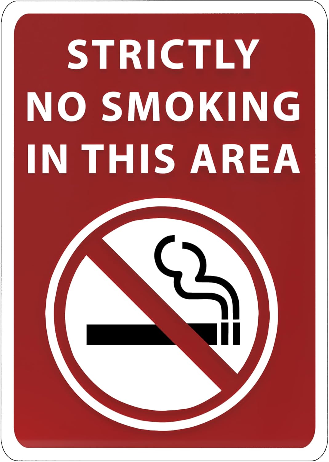 Strictly No Smoking In This Area Sign - ADA Compliant Digitally Printed Text Wall Sign - Smoke-Free Area Signs for Offices, Businesses, Hotels & Restaurants - Plastic 5” x 3.5”