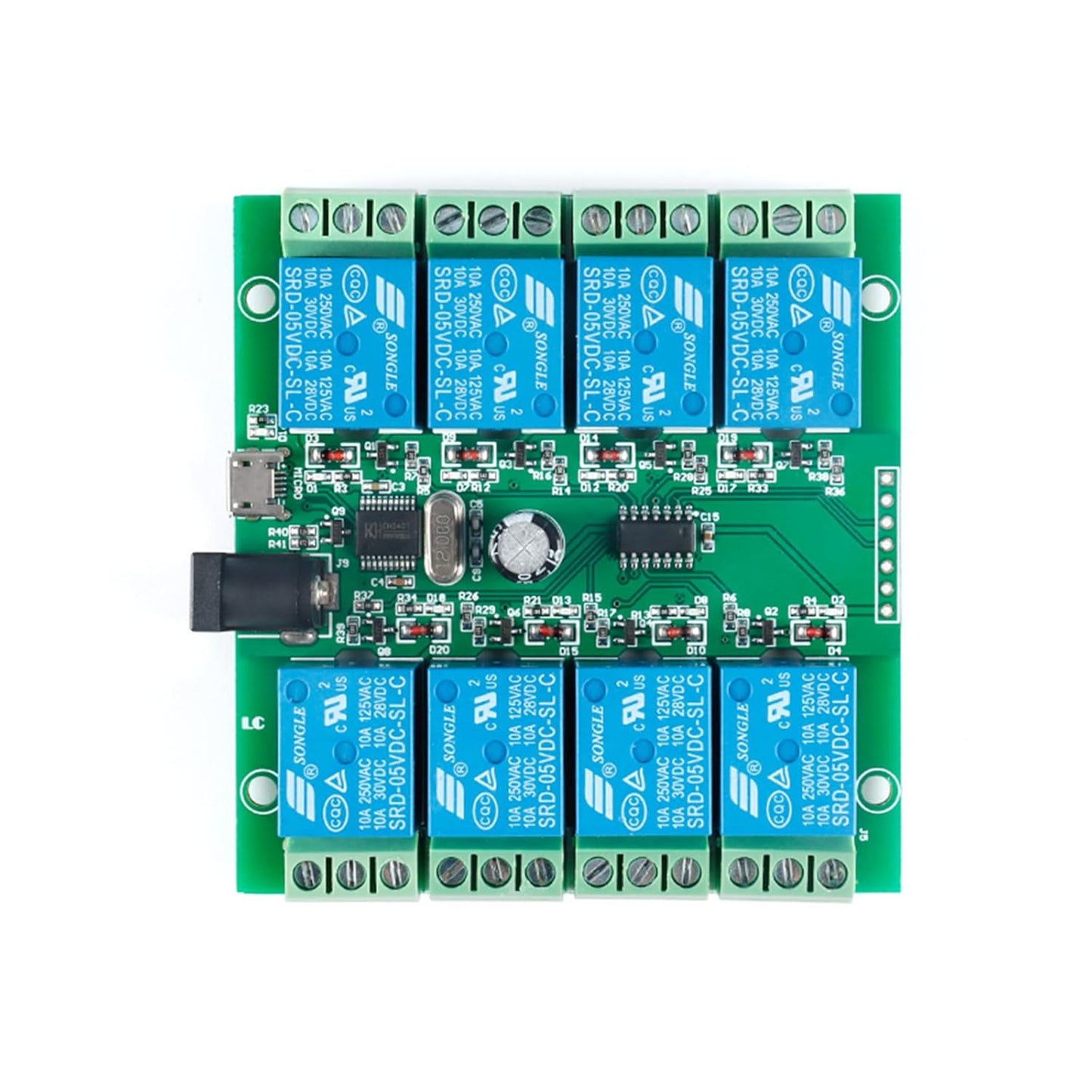 LCUS-8 USB Relay Module 8 Channel with Overcurrent Protection for Home Automation, Serial Control, Intelligent USB Switch