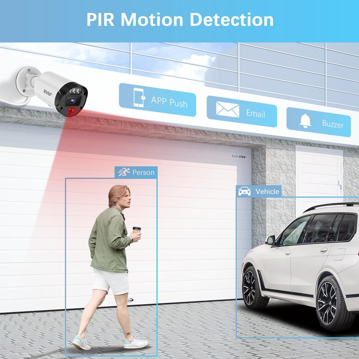 【130°Ultra Wide-Angle】 Outdoor Wired Security Camera System, Home Video Surveillance Systems, POE IP Cameras, Surveillance DVR Kits