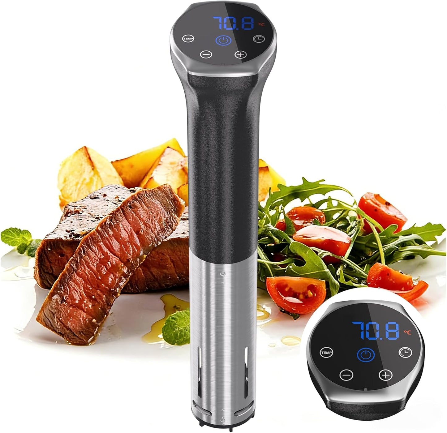 Sous Vide Machine 1100W Upgraded Sous Vide Cooker Ultra-quiet Working Sous Vide Cooker Immersion Circulator, Touch Control, Accurate Temperature, Digital Timer, IPX7 Waterproof