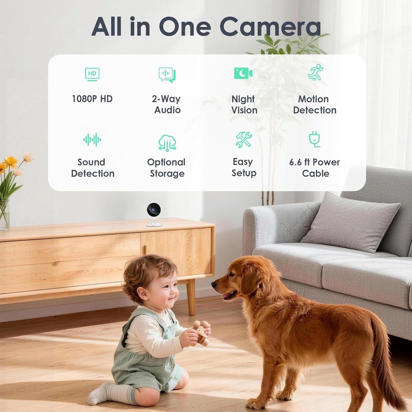 YOTON 1080P Indoor Security Camera for Baby Monitor, Pet Camera with Night Vision, 2-Way Audio, Motion Detection, Cloud & SD Card Storage, Easy Setup, Works with Alexa & Google Assistant (2 Pack)