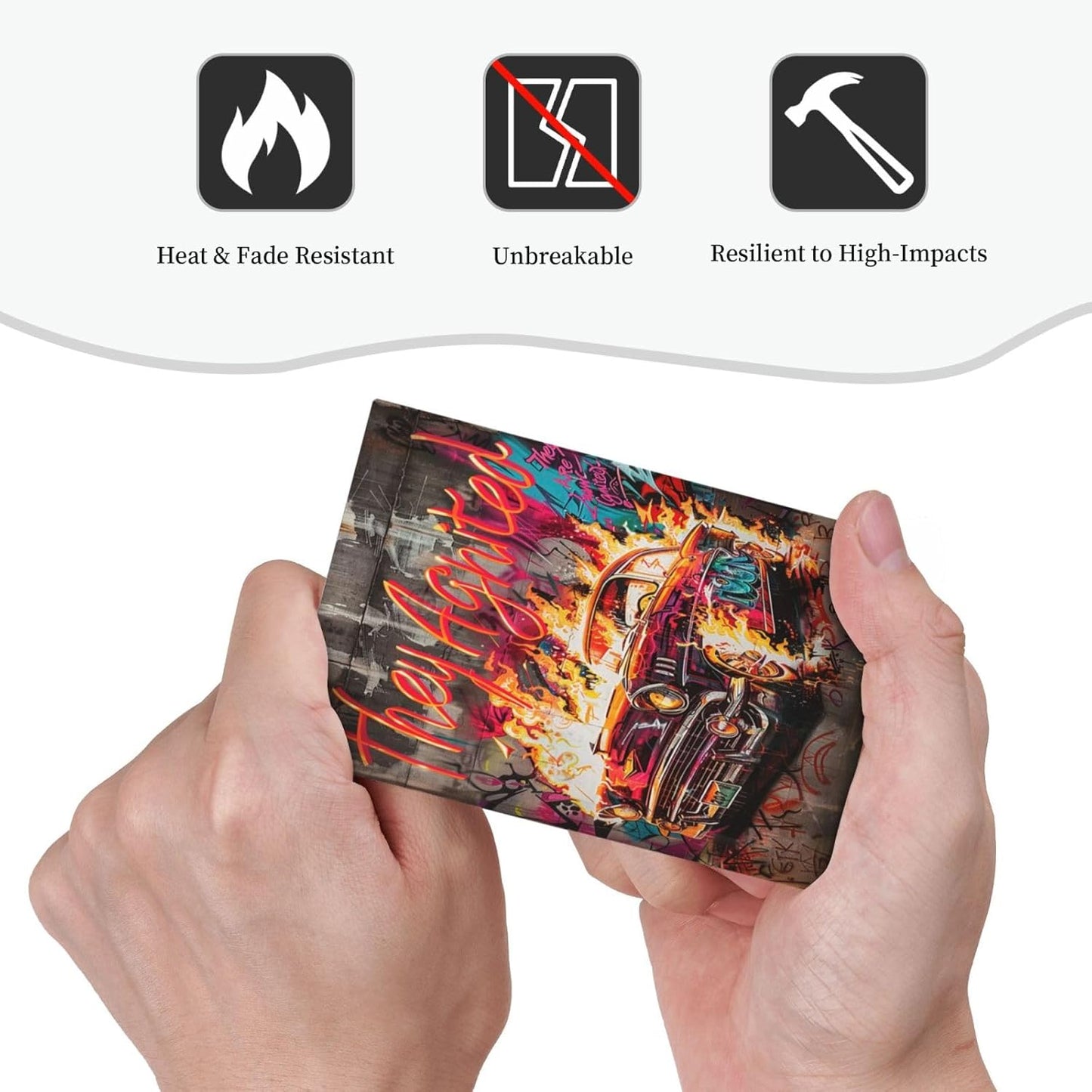 Light Switch Cover Plate Hip Hop Street Graffiti Flame Car 1 Gang No Device Blank Electrical Wall Plates Faceplate Decorative Switch Plate for Bedroom living Room Decor