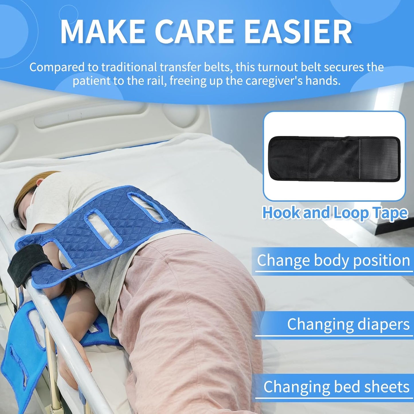Transfer Sling with six Handles -Padded Assist Gait Belt - Heavy Duty Patient Lift with Straps -Mobility Standing and Lifting Aid for Disabled, Elderly, Injured -Safely Move from Bed and Wheelchair