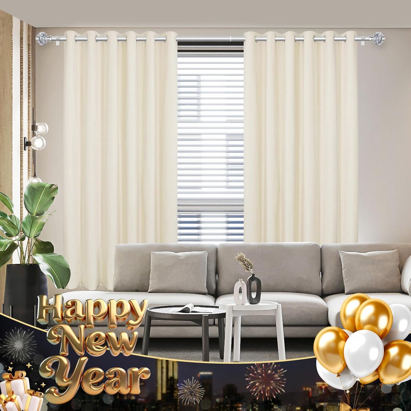 1 Inch Curtain Rods 36 to 72 Inches(3 to 6 ft) Telescoping Single Drapery Rod, USFOOK Silver Curtain Rods for Windows 24 to 68 Inches with Translucent Finials