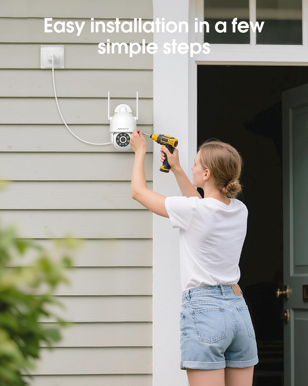 2K Security Cameras Outdoor, 360°Pan-Tilt View 2.4G/5G WiFi Security Camera with Motion Tracking, Spotlight & Siren, 2-Way Audio, Full Color Night Vision, Waterproof (2 Pack)