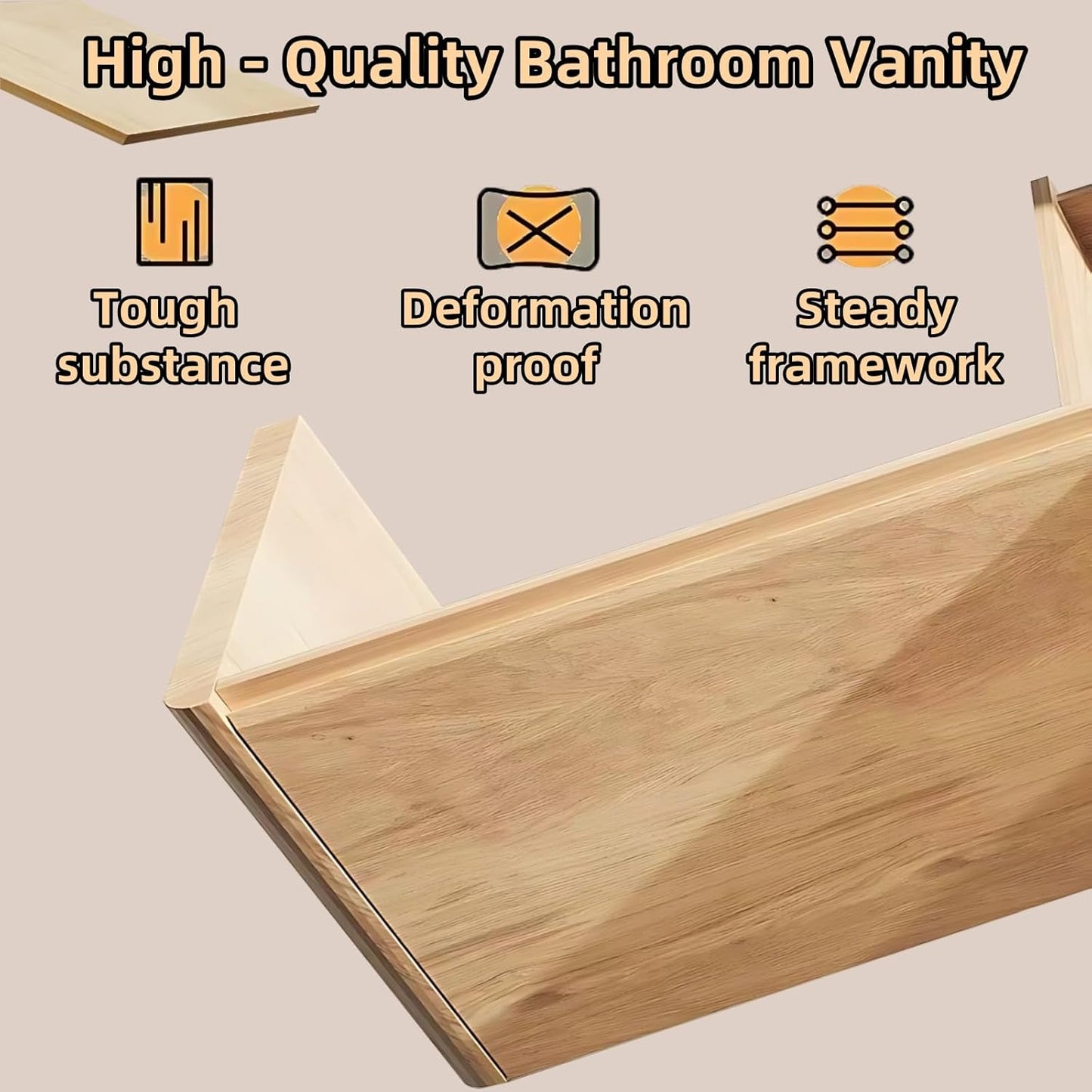 68IN Wall Mounted Bathroom Vanity Set - Wood Bathroom Vanities has Tissue Hole Design | Includes Smart Defogging Mirror Cabinet & Time Display, Rounded Corners, Glass Cabinet Doors (Style B)