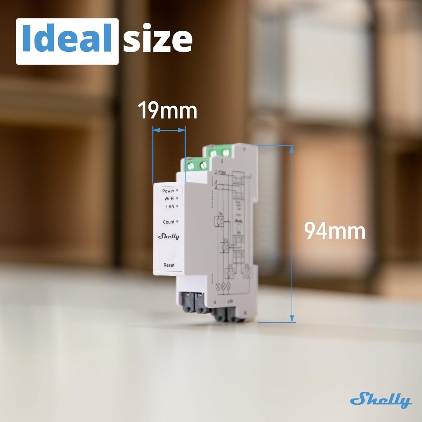 Shelly Pro 3EM (120A) | Wi-Fi & LAN, 3-Phase Smart Energy Meter | 2-Way Consumption | Home Automation | Bluetooth Gateway | Compatible with Alexa & Google Home | No Hub Required | Solar Panels
