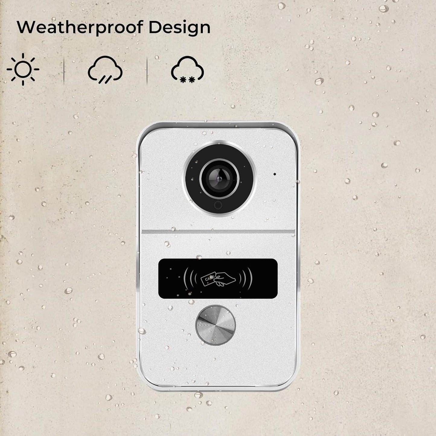 2-Wired Video Intercom System with 7 inch Touch Screen, Timbre con cámara & 140° Wide Angle, Video Recording, Tuya app Remote Control, Playback, Motion Detection, for Villa Apartment House