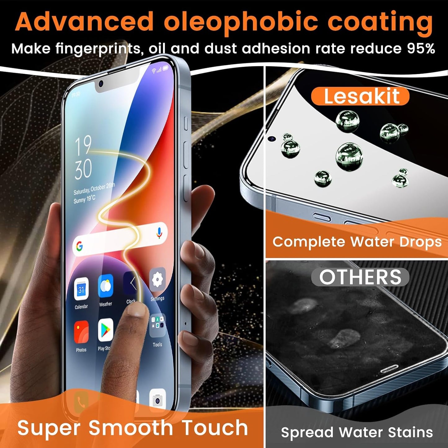 3+3 Pack Privacy Screen Protector for iPhone 14 6.1-Inch with 3 Pack Camera Lens Protector, Anti Spy Tempered Glass Film 9H Hardness Bubble Free Case Friendly