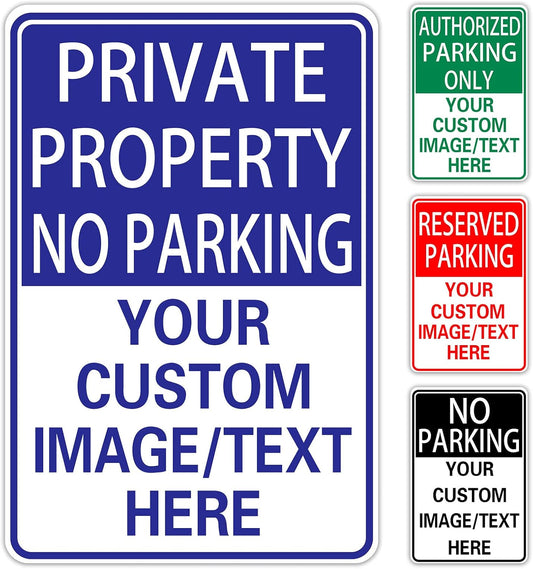 Private Property Sign No Parking Signs Custom Signs for Parking Lots Business and Schools Outdoor Use Aluminum Metal Decor 12x8 Inches