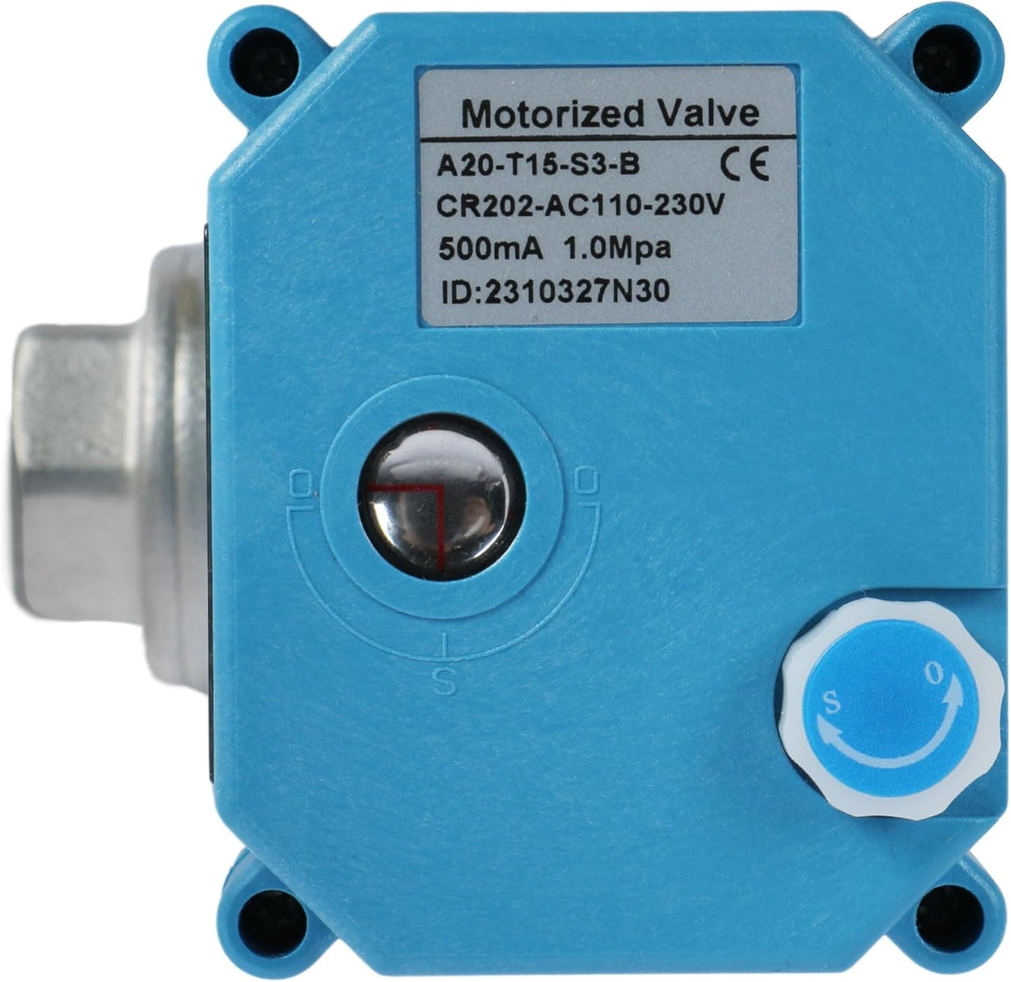 U.S. Solid 1/2" 3 Way Stainless Steel Motorized Ball Valve AC110-230V, L Type Water Shutoff Valve with Manual Function, Standard Port