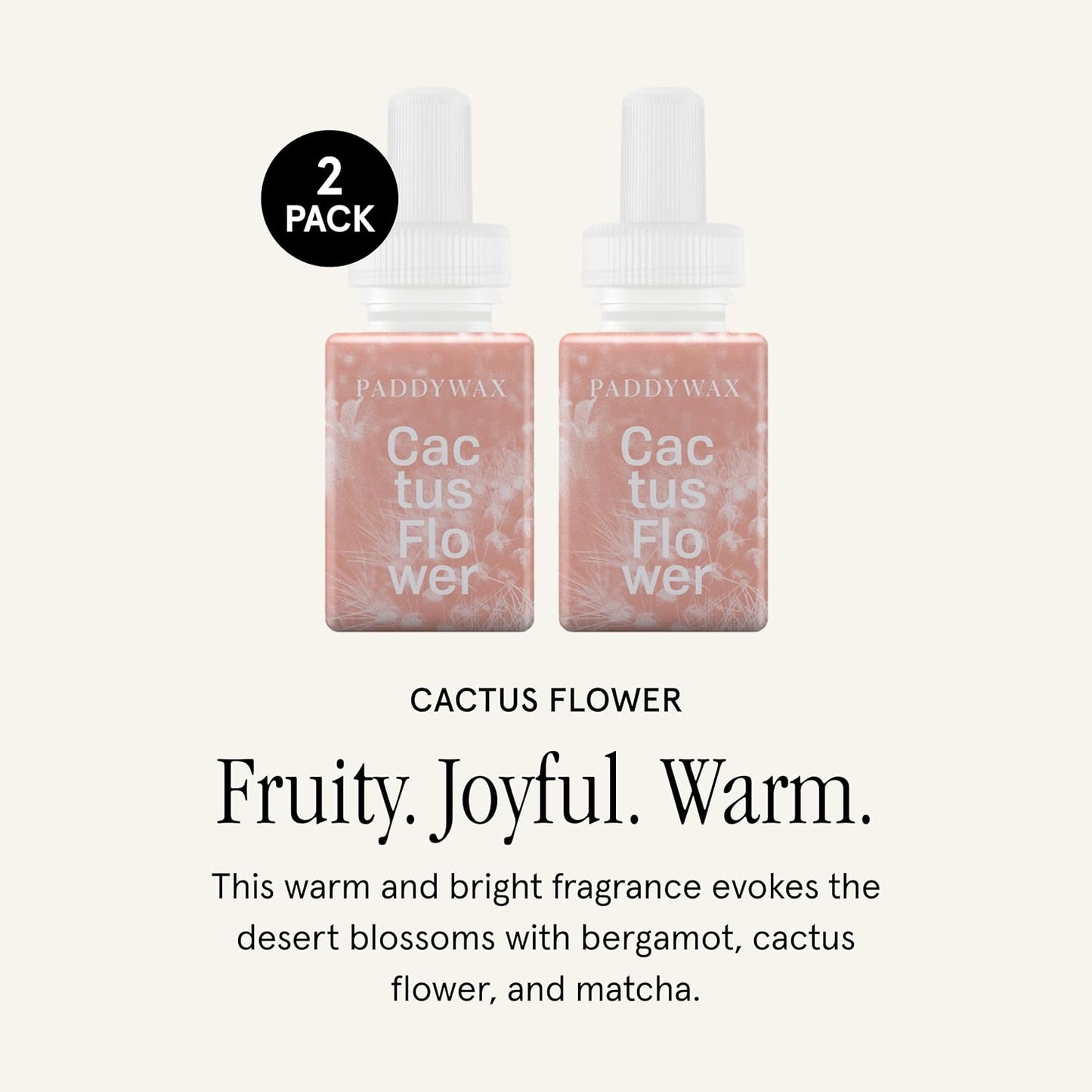 Pura & Pure Placid Home Scent Refill - Smart Home Air Diffuser - Up to 120-Hours of Luxury Fragrance per Refill - Spring & Summer Fragrance - 2 Pack, Cactus Flower
