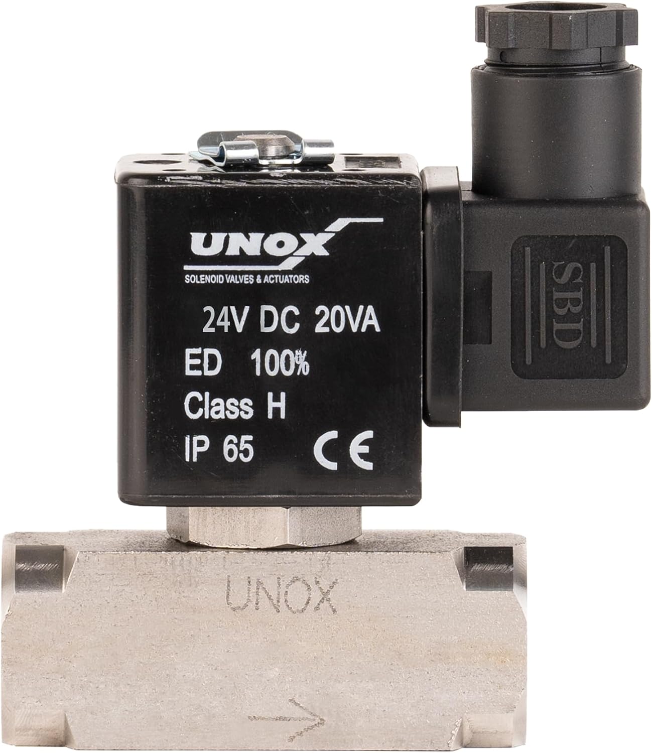 UNOX 1/2" NPT Electric Solenoid Valve 24V DC, Stainless Steel AISI316 Control Valve Normally Closed - 0-232 PSI Multi-Purpose Reliable Control Valve for Water, Air, and Gas - Solenoid Valves