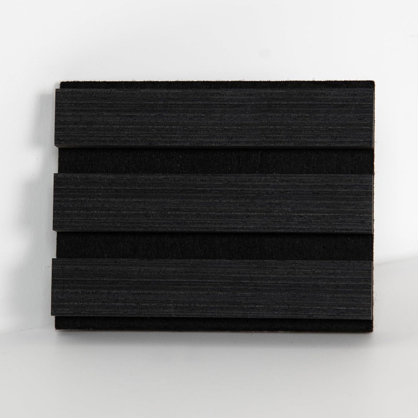Sample Wood Salt Acoustic Wall Panels, Soundproof Wooden Wall Panels, 3D Fluted Sound Absorbing Panel, Matte Black, Sample Pack