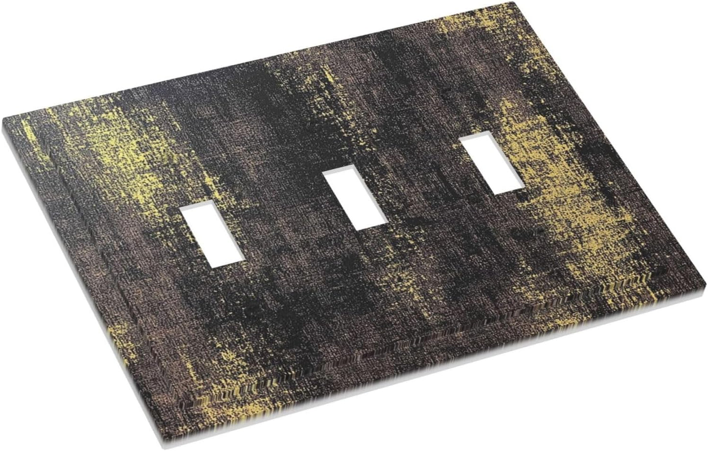 Decorative Switch Plates Vintage Industrial Rusty Metallic 3 Gang Wall Plate Triple Toggle Light Switch Cover Faceplate Electrical Wall Panels For Farmhouse Cabin Decor