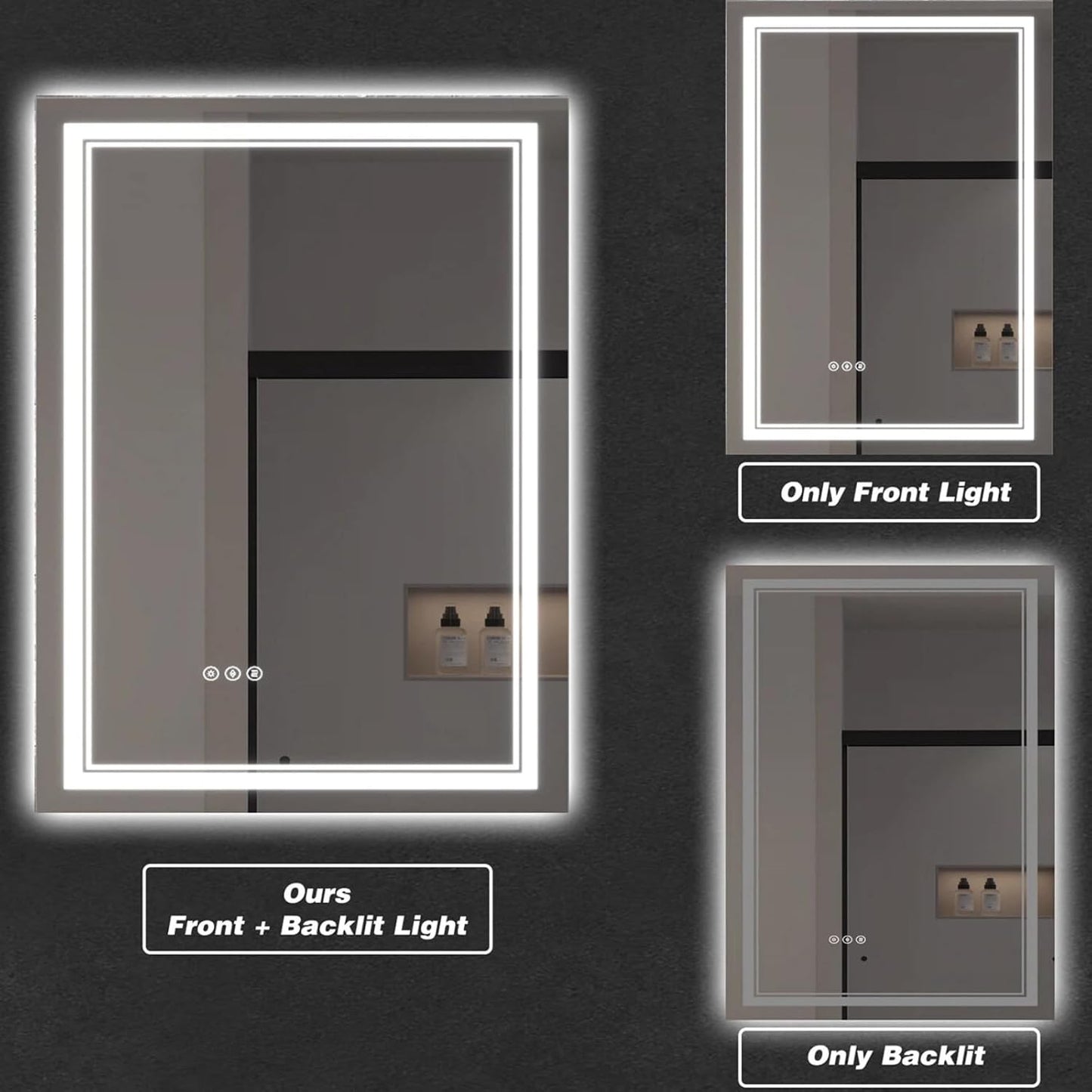 LED Bathroom Mirror with Lights, Wall Mirrors