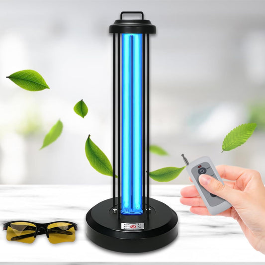 60W UV Sanitizer Light, Portable Ultraviolet Light with 3-Gear Timer, 110V, 99.99% UVC Ozone Free UV Lamp for Home, Office, Hotel, School