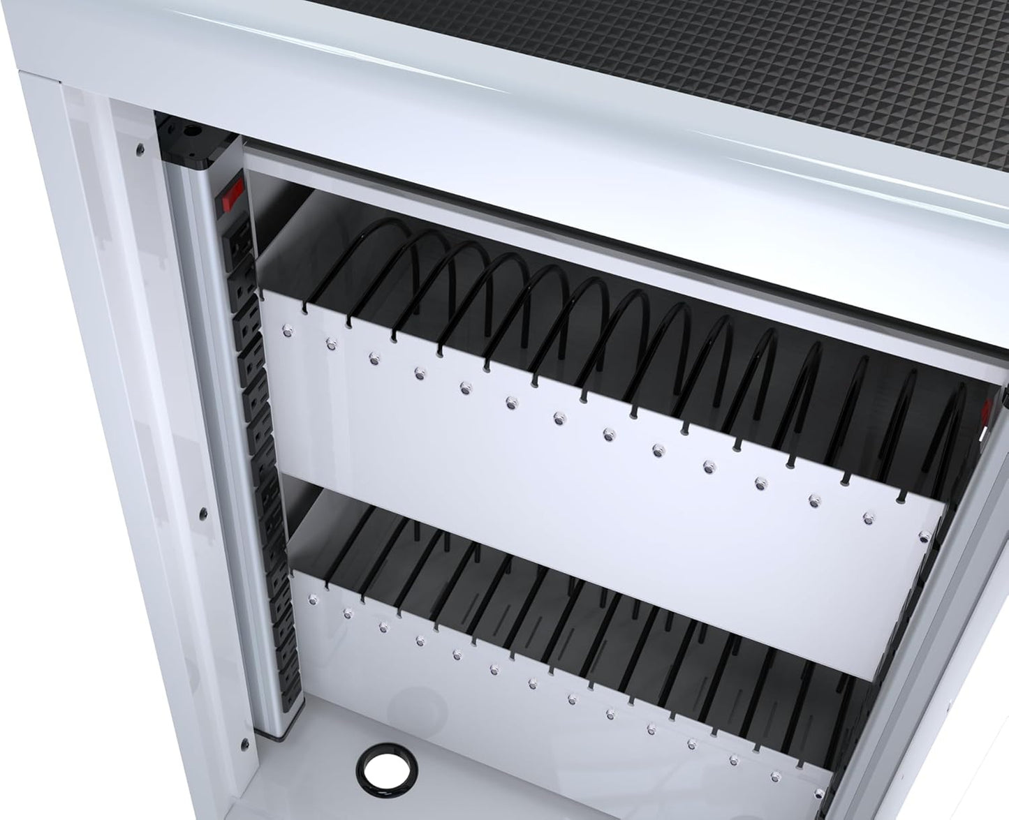 Laptop Charging Cart, 32 Charging Ports Laptop Storage Cart, 30-Bay Mobile Charging Cabinet for iPads up to 16.3", Chromebook Devices, Cord Management, Access Lock.School,Business.White