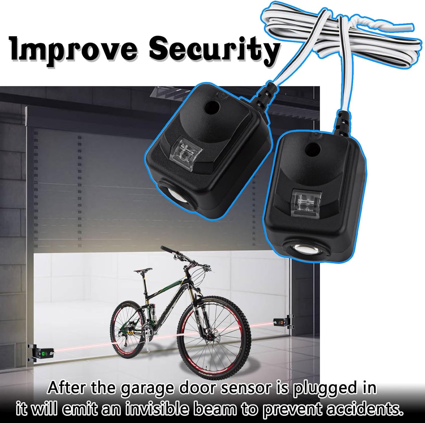 820CB Garage Door Sensor, Safety Sensor Kit Compatible with Chamberlain Liftmaster Sears Craftsman Garage Door Opener Made After 1997. Replacement 41A5034 G801CB-P 801CB 041-0136