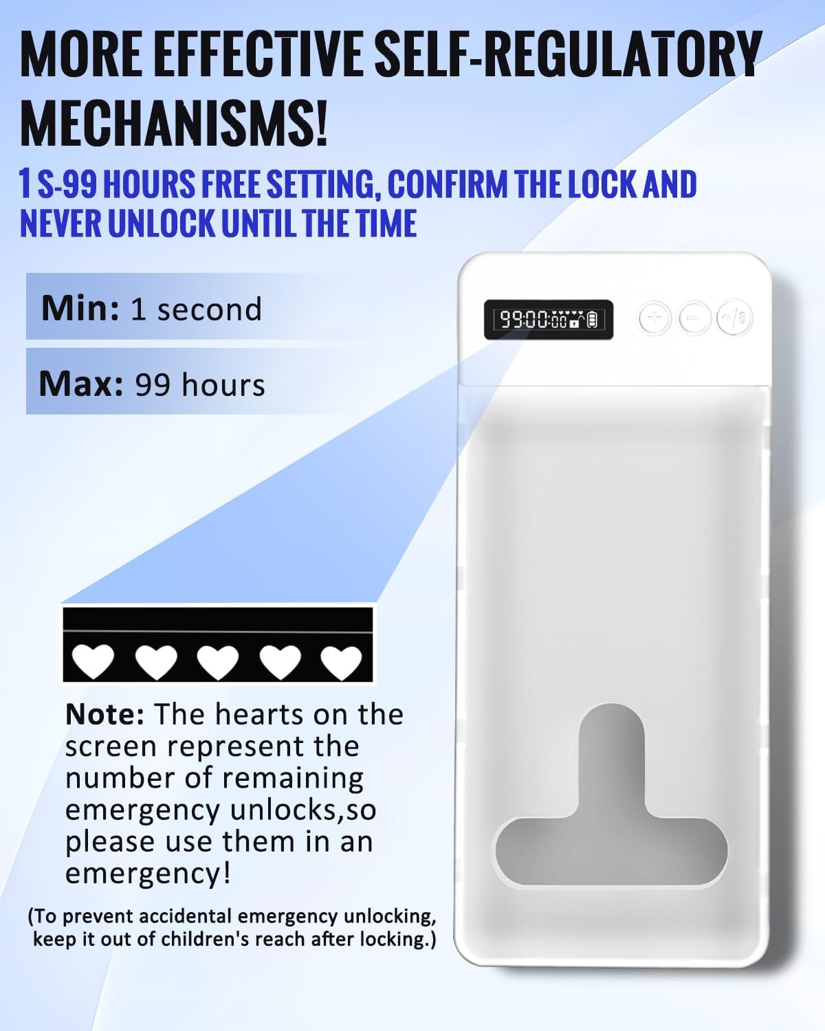 Portable Phone Lock Box with Timer 99 Hours for iPhone & Android, for College Students, Fitness, ADHD, Self-Control, 60 Days Battery, Focus, Gifts for Student Graduation, College Essentials