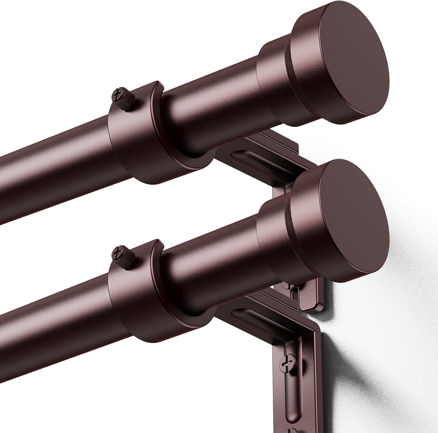 Curtain Rod 2 Pack 32-144 Inch, Heavy Duty 1 Inch Curtain Rod, Antique Bronze Extra Long Adjustable Window Treatment Rods, Modern Design, Easy Installation