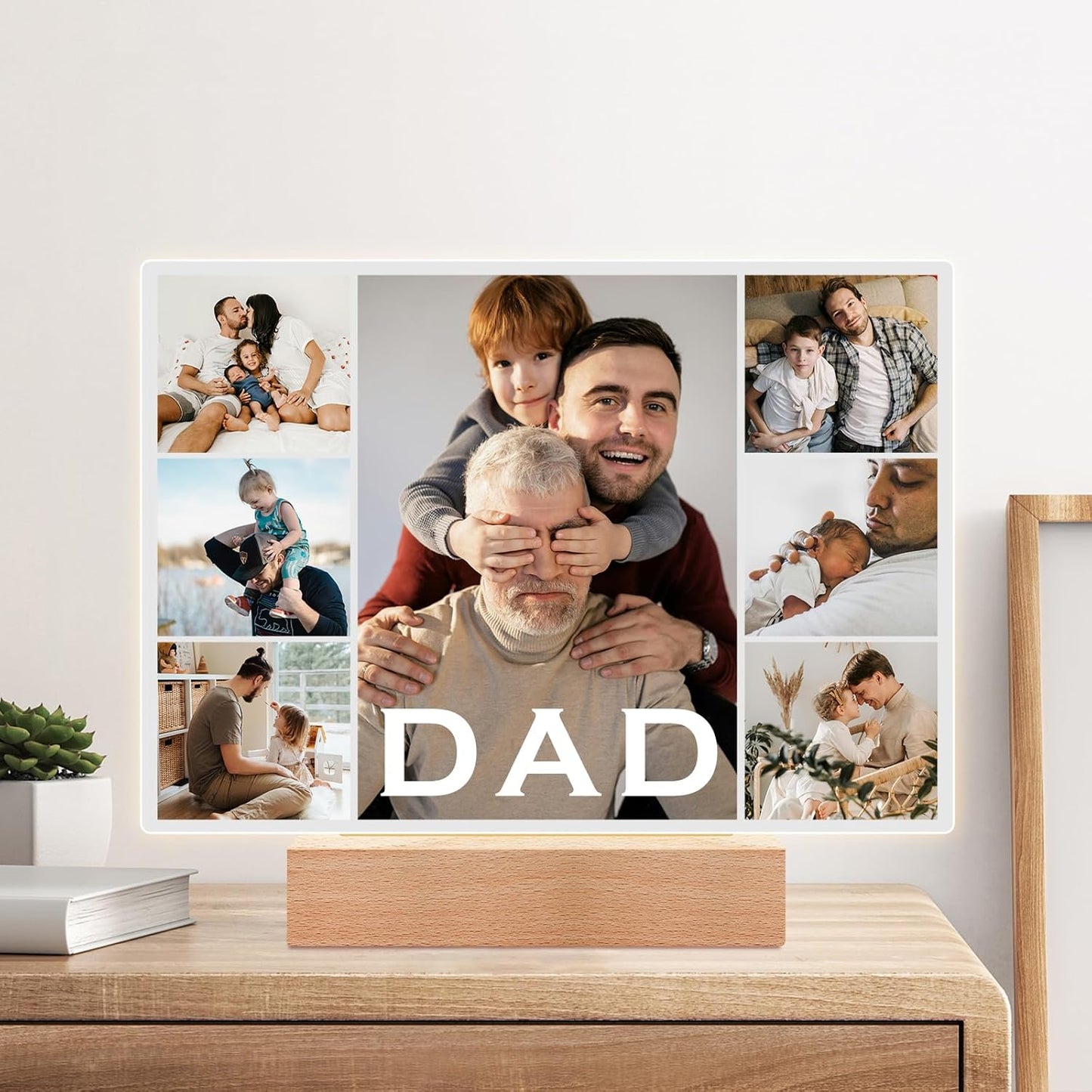 Custom Picture Frame with Photo, Customized Picture Frames, Personalized Photo Frame, Personalized Valentines Day Gifts for Dad Baby Kid Family