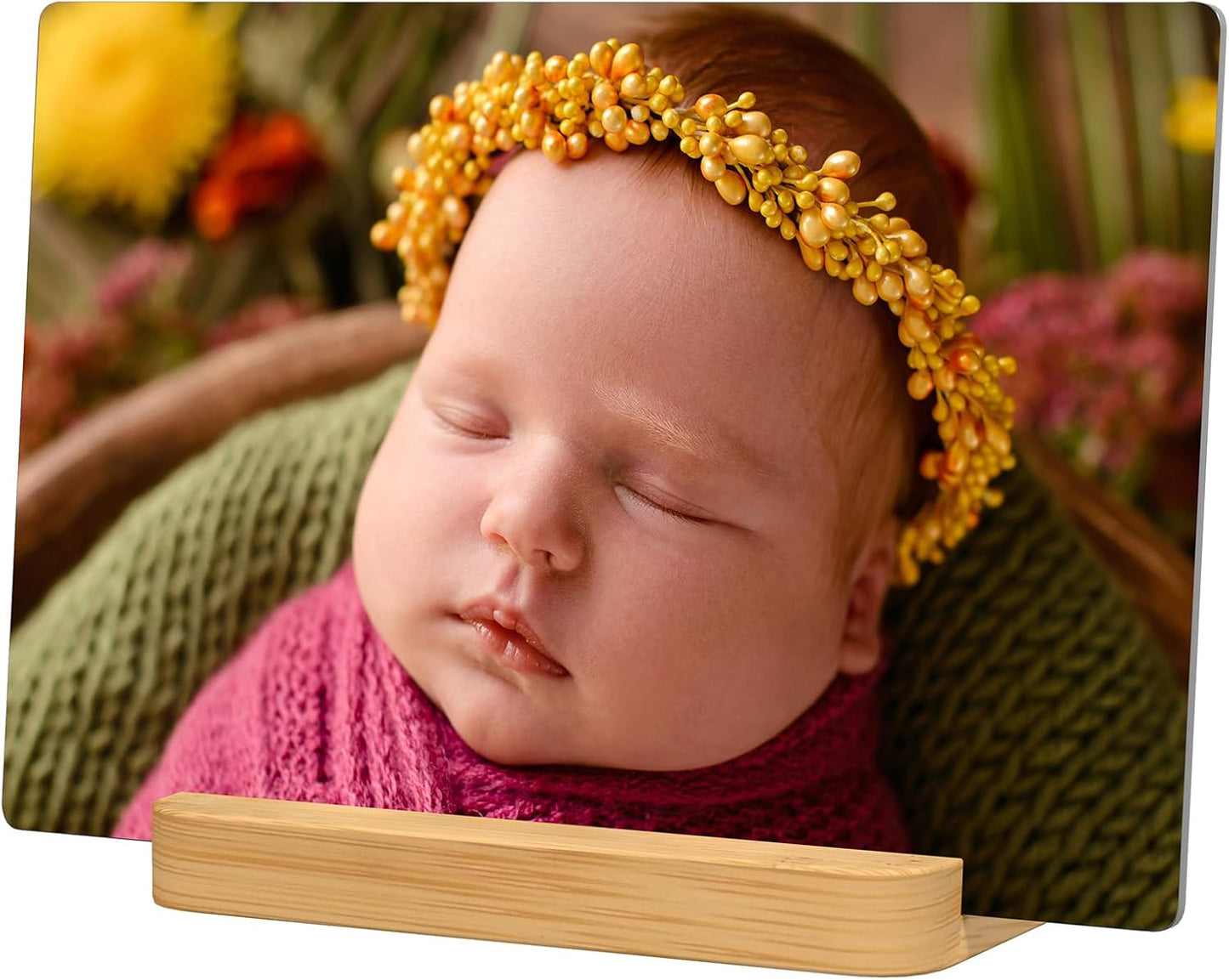 Custom Metal Photo Prints Customized photo gifts with Natural Bamboo Base,Personalized Picture Gifts Wall Art Ready to Hang by HD Printing Technology -Gift Wrapping Available-Same day Pick up