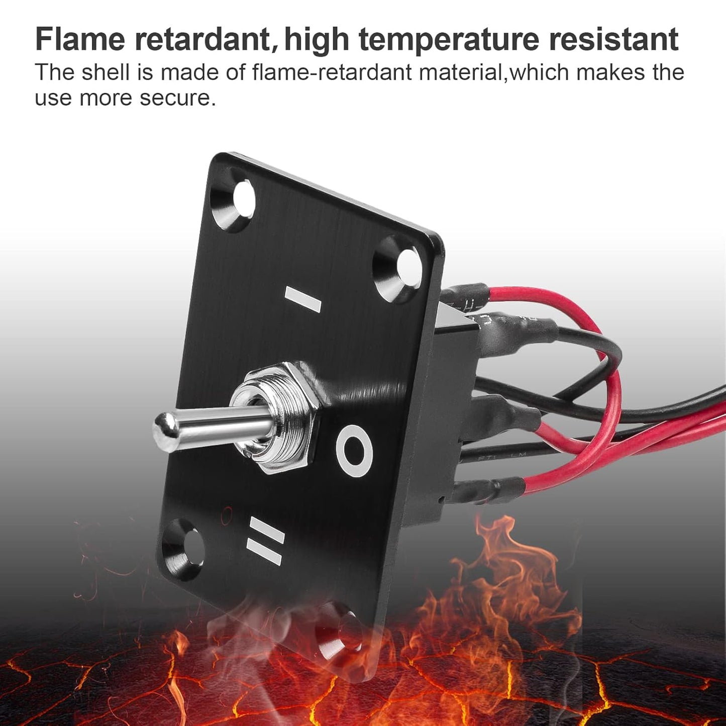 Button Switch Rocker Switch Toggle Switch Six Pin Three Position 1/2 Prewired Power Transfer Switch with Mounting Plate,Waterproof Cap.